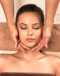 A lady enjoying facials in LM Beauty & Spa in Charlotte